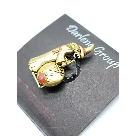 Halloween Witch Cauldron Halloween Gold Tone Enamel Darlene Group Pin Brooch - Picture 3 of 4